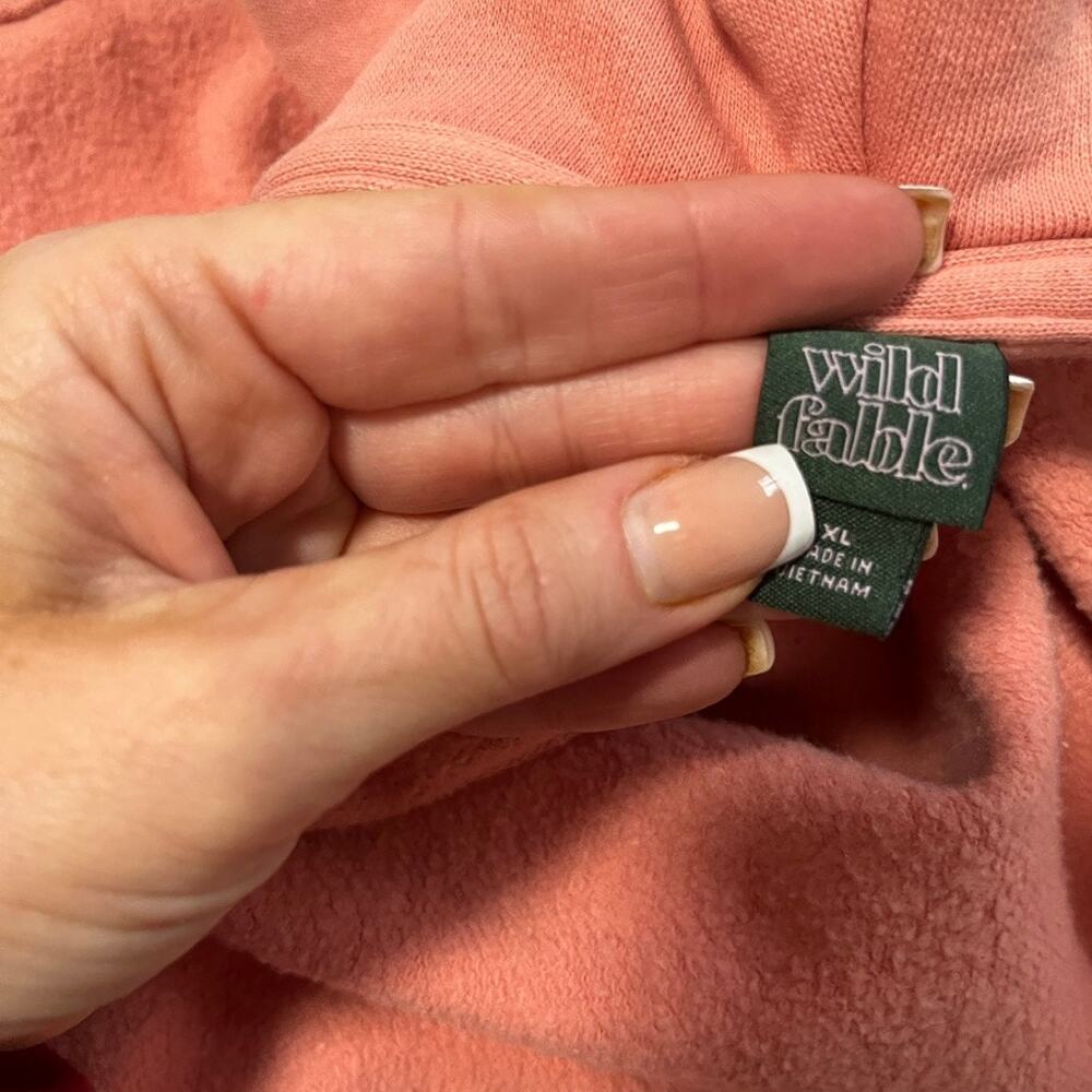 Wild Fable Salmon Pink Quart Zip Hoodie Size 2XL - Picture 2 of 5